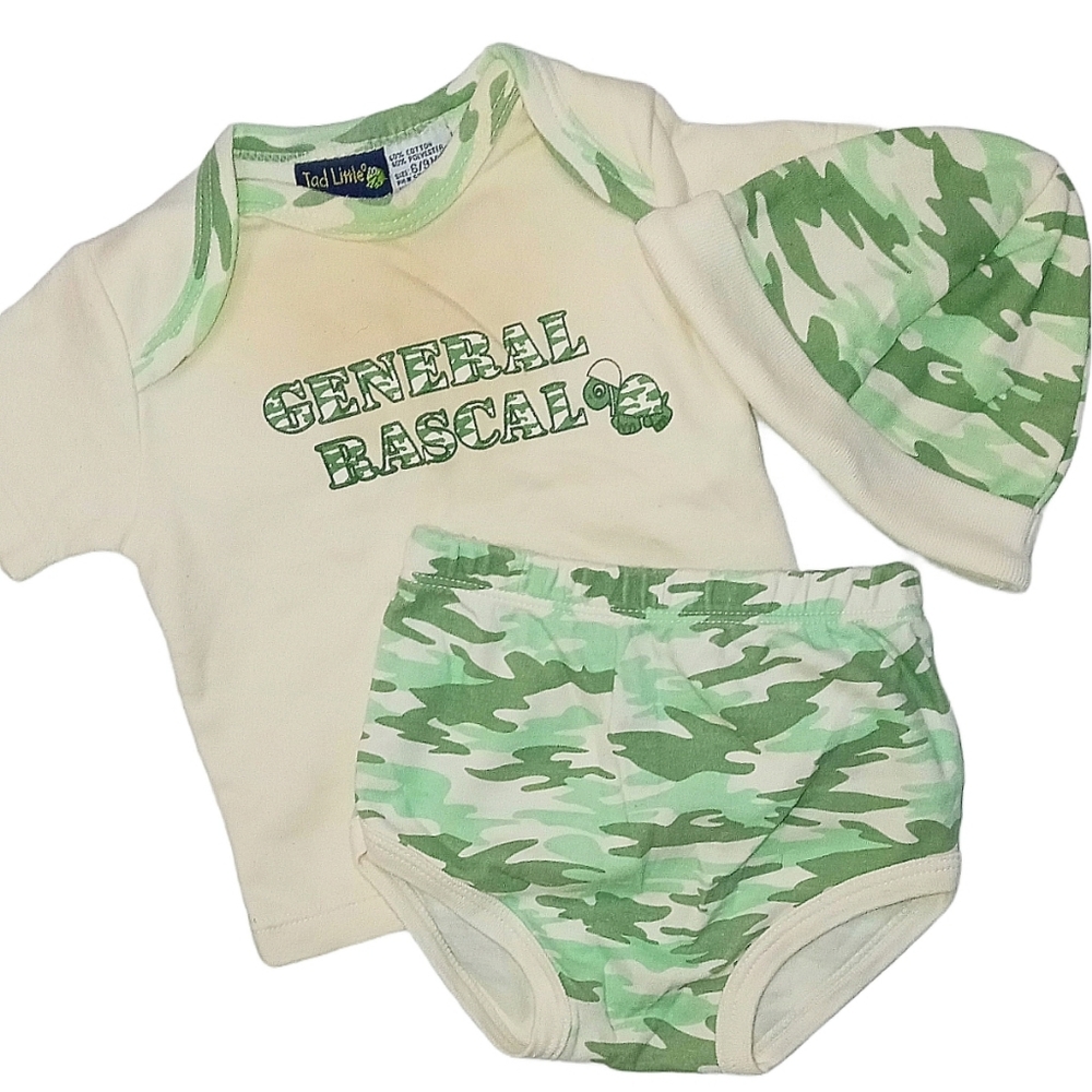 Tad Little 3 Piece Set Shirt, Diaper Cover, & Hat
